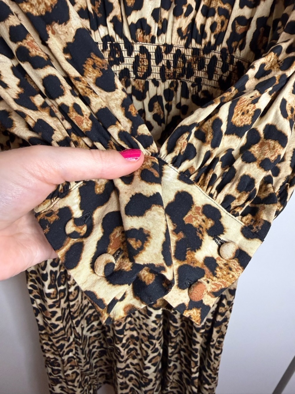 Loft Leopard Print Long Sleeve Maxi Dress - Tan/Black XSP - Picture 4 of 11